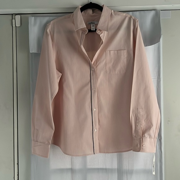 Realities 100% Cotton Long Sleeve Shirt Top Button Down Pale Pink EUC Size 16 - Picture 2 of 9